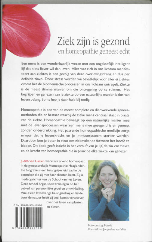 Ziek Zijn Is Gezond En Homeopathie Geneest Echt achterkant