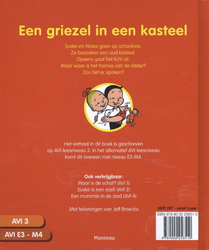 Suske en Wiske een griezel in het kasteel / E3-M4 AVI 3 / Junior Suske en Wiske achterkant