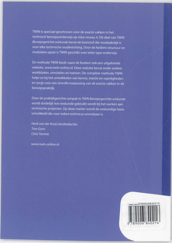 TWIN Beroepsgerichte wiskunde 1 achterkant