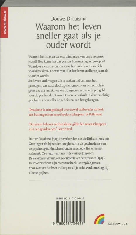 Waarom het leven sneller gaat als je ouder wordt / Rainbow paperback / 704 achterkant