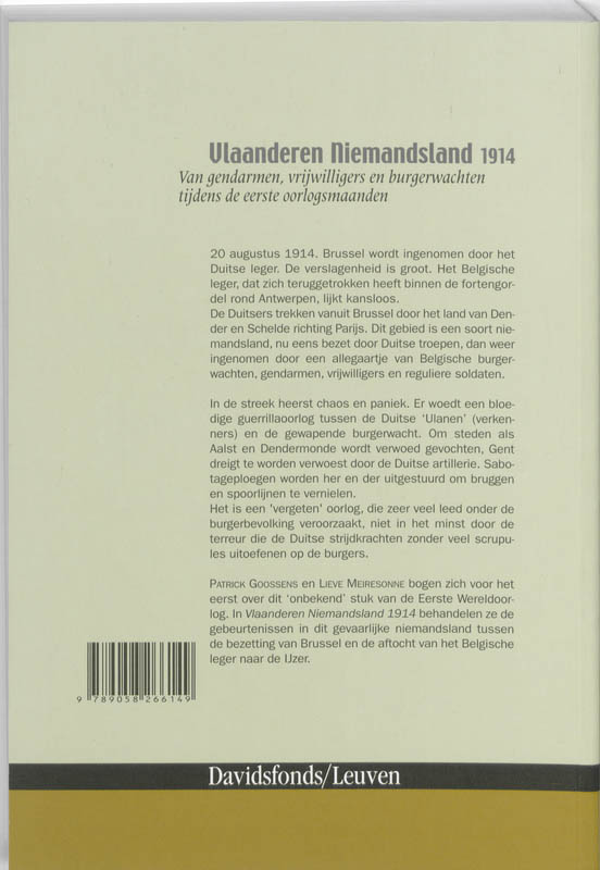 Vlaanderen Niemandsland 1914 achterkant
