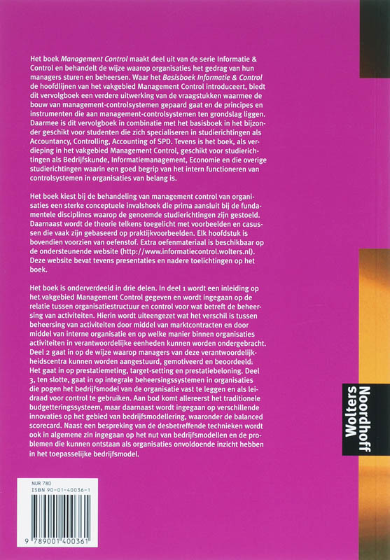 Managementcontrol achterkant