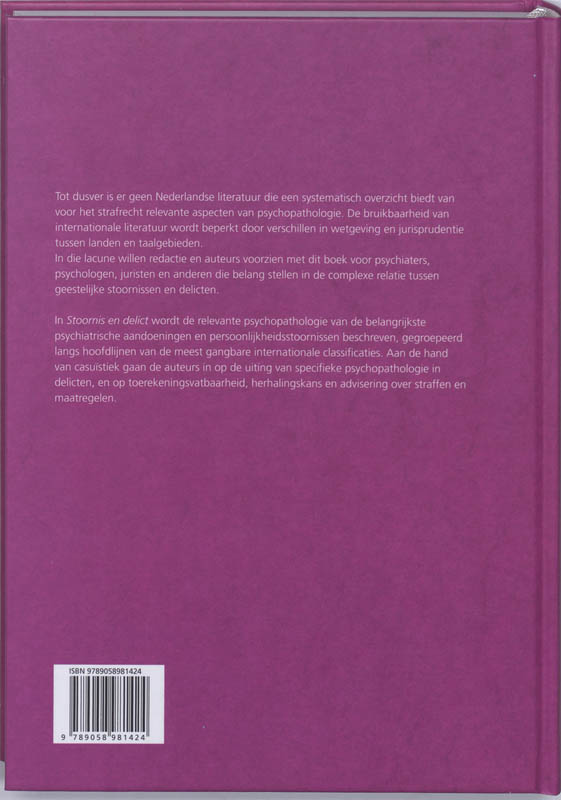 Stoornis en delict achterkant