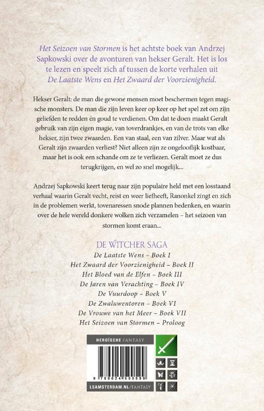 Het Seizoen van Stormen / The Witcher achterkant