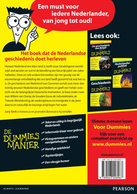 De geschiedenis van Nederland voor Dummies / Voor Dummies achterkant