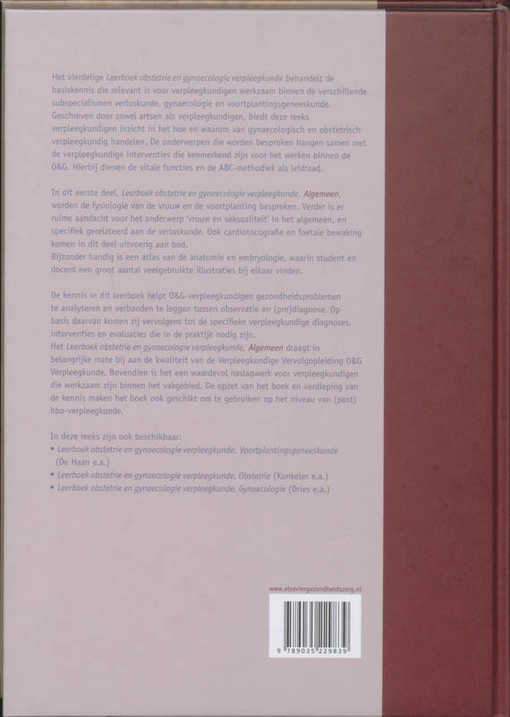 Leerboek obstetrie en gynaecologie verpleegkunde Algemeen achterkant