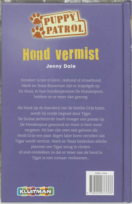 Hond vermist / Puppy Patrol achterkant
