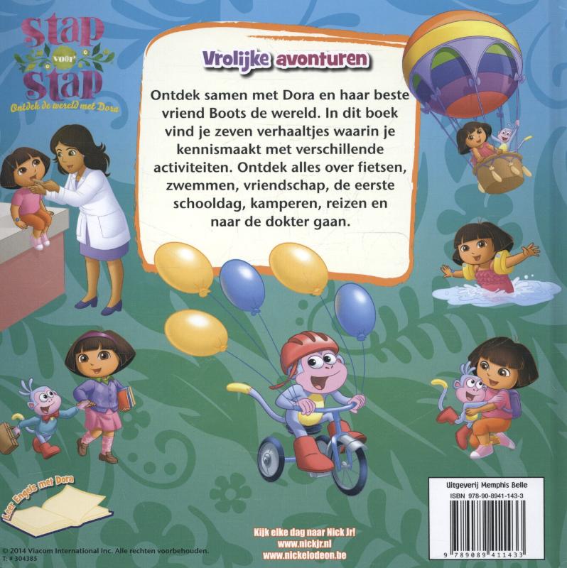 Stap voor stap met Dora Vrolijke avonturen achterkant