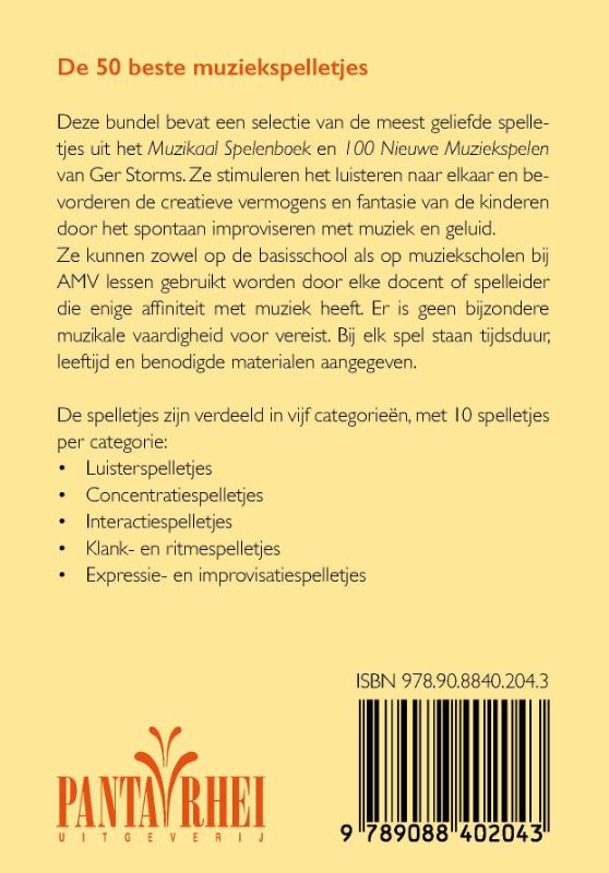 De 50 beste muziekspelletjes / De Panta Rhei mini spelenboekenreeks achterkant