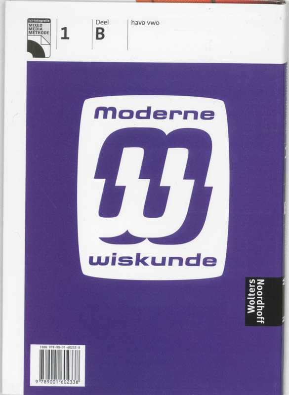 Moderne wiskunde 1b havo vwo Leerboek achterkant