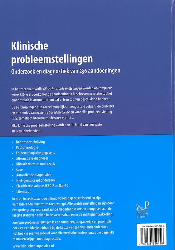 Klinische probleemstellingen / Compendium Klinische Diagnostiek / 1 achterkant