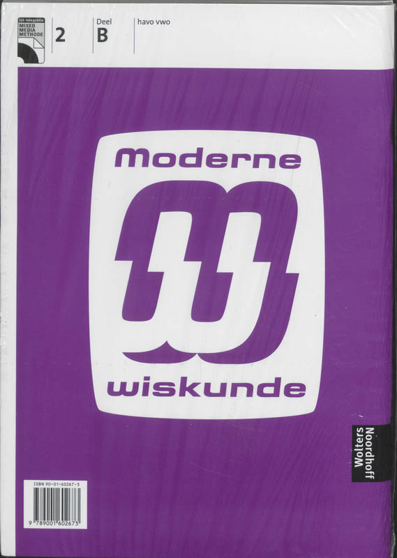 Moderne Wiskunde / 2A+B Havo Vwo / Deel Werkboek + Cd-Rom achterkant
