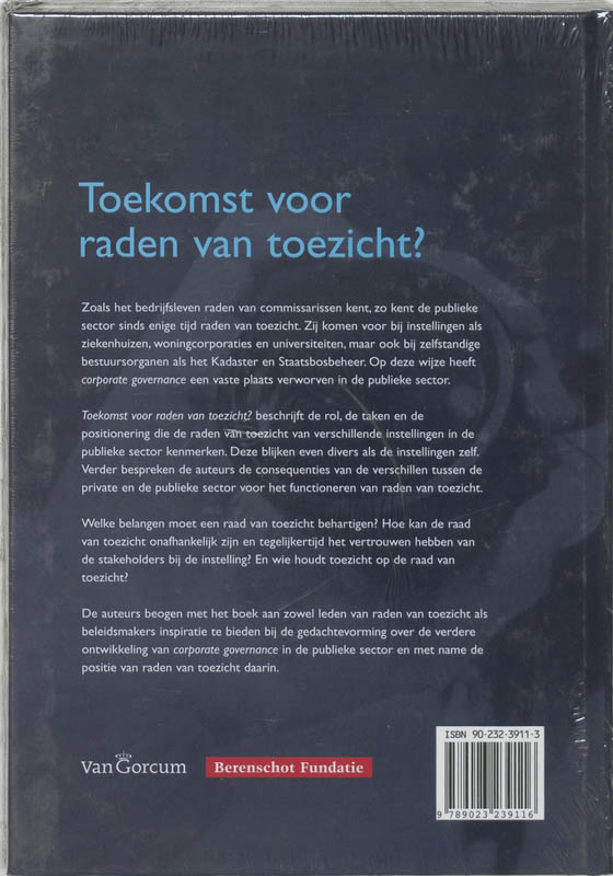 Toekomst voor Raden van Toezicht / Berenschot Fundatie achterkant