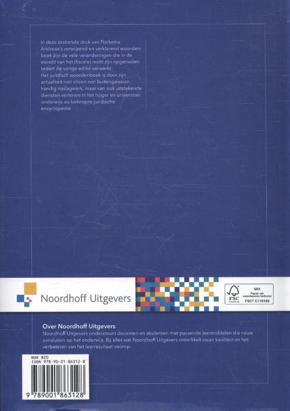 Fockema Andreae's juridisch woordenboek achterkant