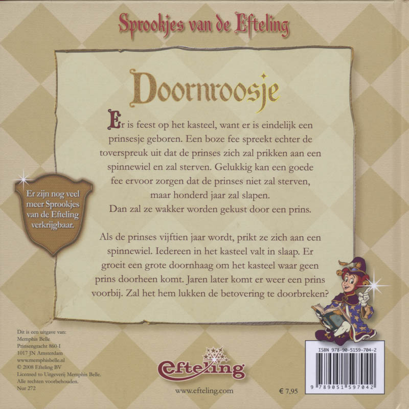 Sprookjes Van De Efteling 1  Doornroosje achterkant