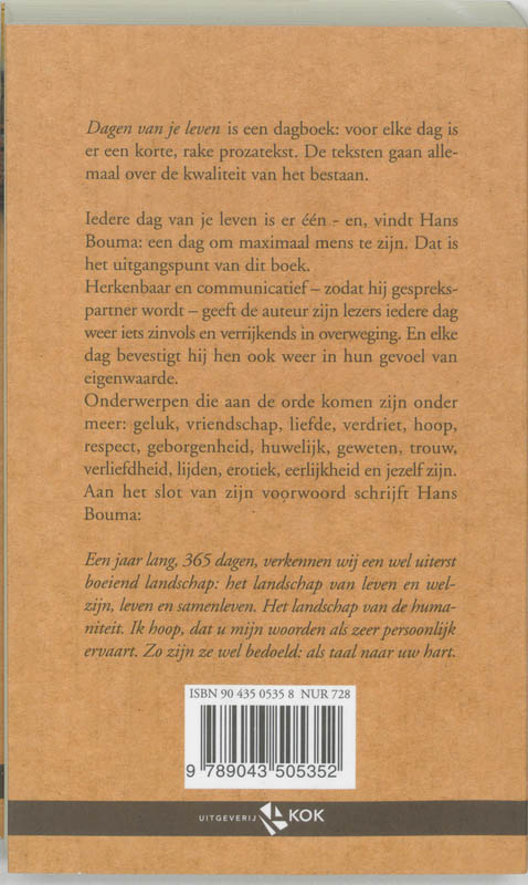 Dagen Van Je Leven achterkant