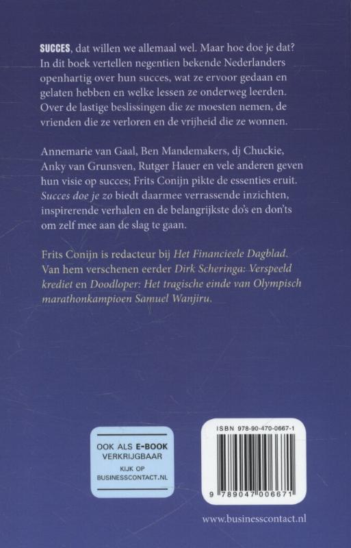 Succes doe je zo achterkant