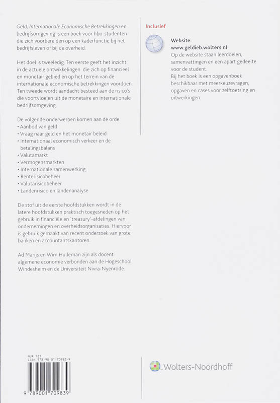 Geld Internationale economische betrekkingen en bedrijfsomgeving achterkant