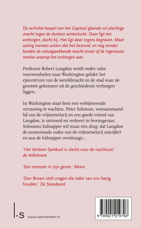 Het verloren symbool / Robert Langdon / 3 achterkant