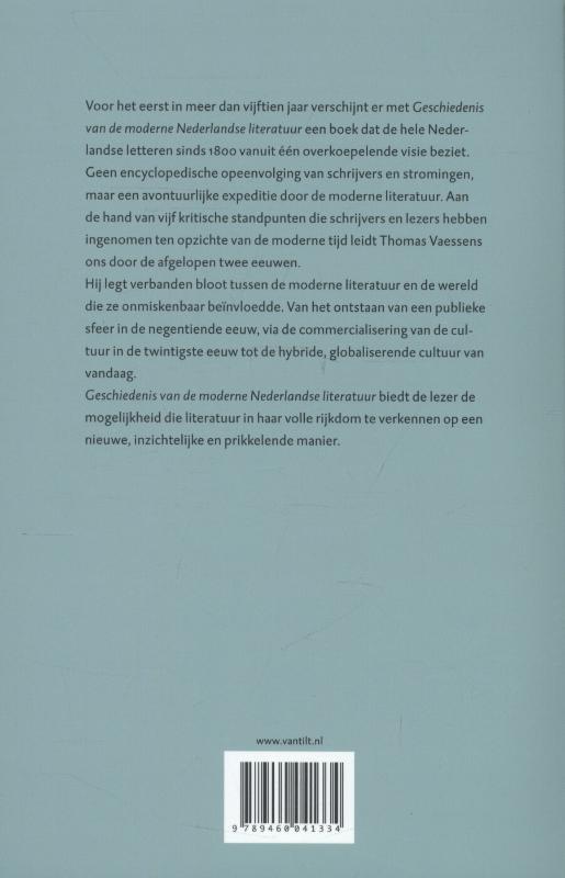 Geschiedenis van de moderne Nederlandse literatuur achterkant