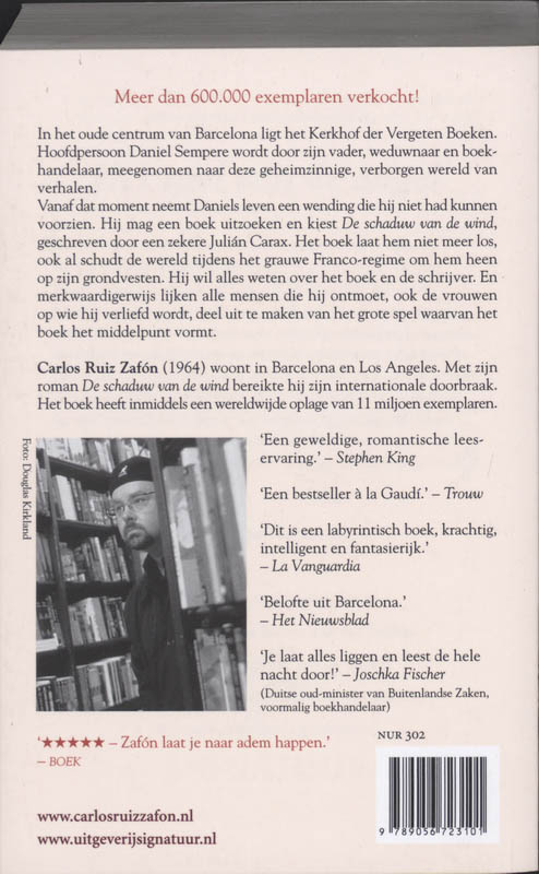 Het Kerkhof der Vergeten Boeken 1 - De schaduw van de wind achterkant