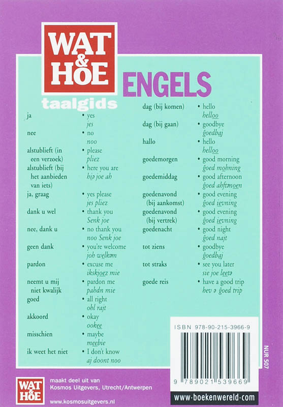 Wat En Hoe Engels Taalgids achterkant