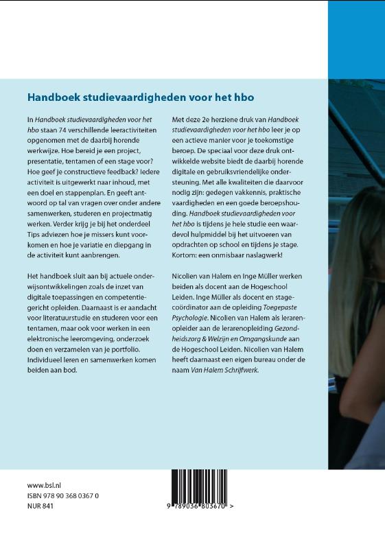 Handboek studievaardigheden voor het HBO achterkant