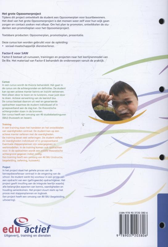 Factor-E Het grote opzoomerproject Project achterkant