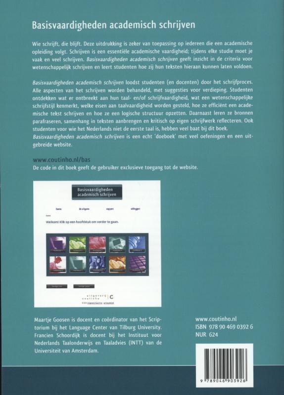 Basisvaardigheden academisch schrijven achterkant