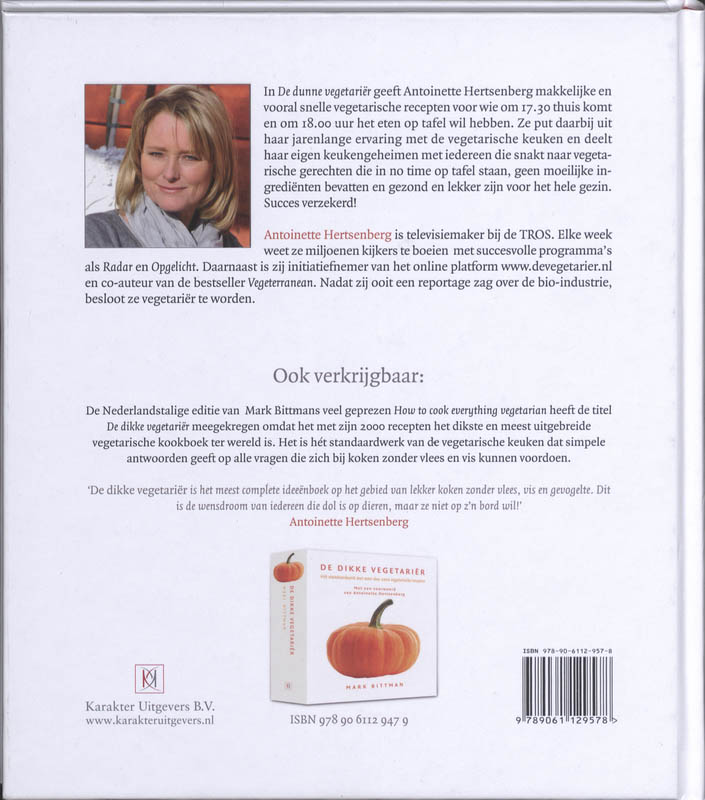 De dunne vegetariër achterkant
