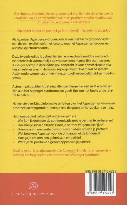 Als je partner Asperger-syndroom heeft achterkant
