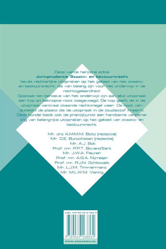Staats- en bestuursrecht / Jurisprudentie 1849-2011 / Ars Aequi Jurisprudentie achterkant