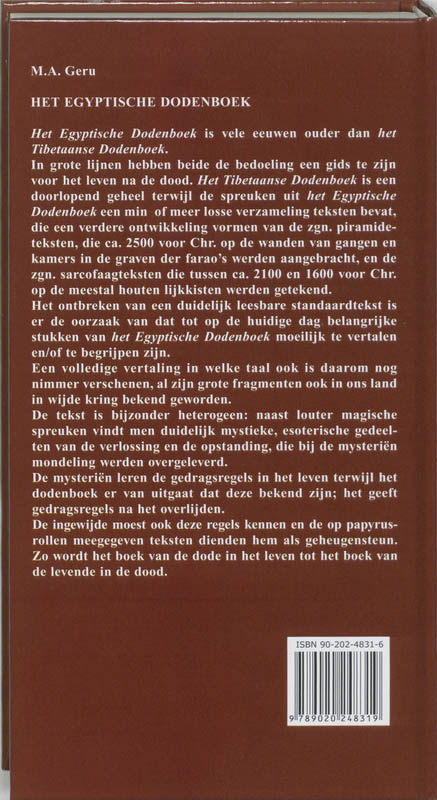 Het Egyptische dodenboek achterkant