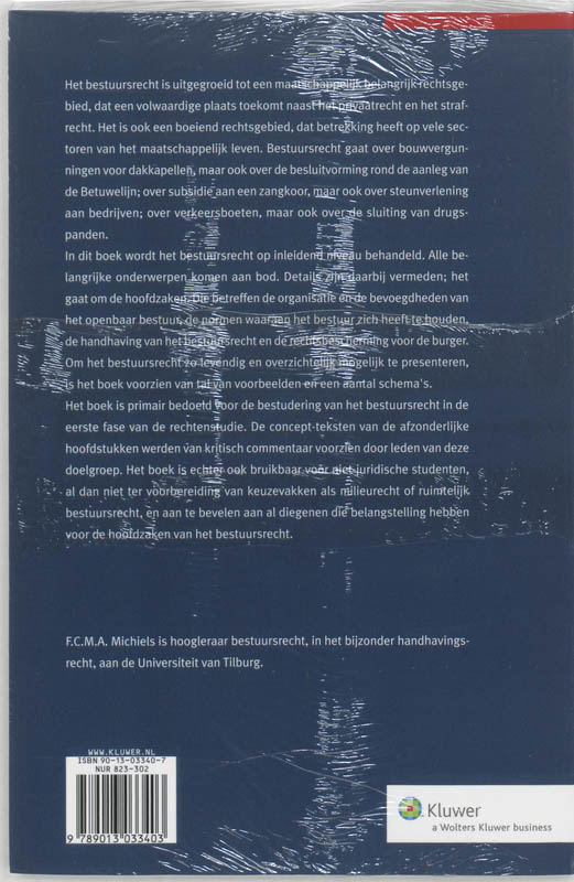 Hoofdzaken Van Het Bestuursrecht achterkant