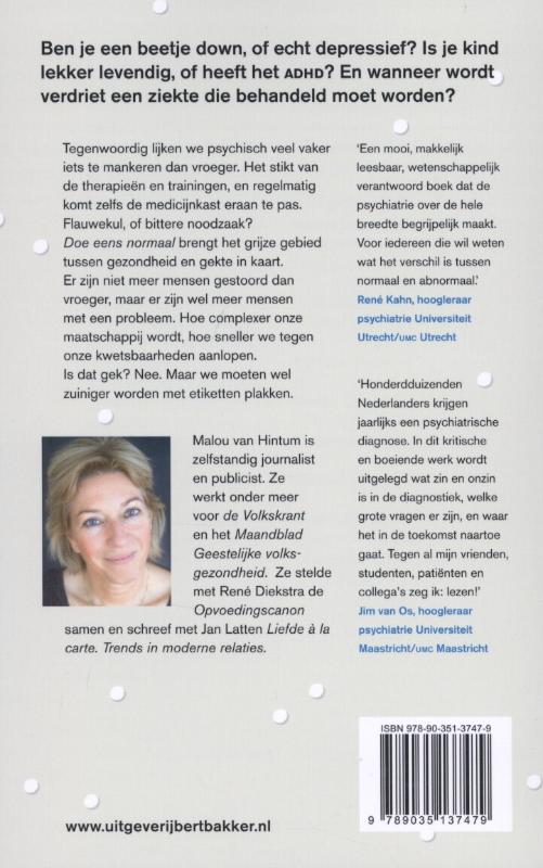 Doe Eens Normaal achterkant