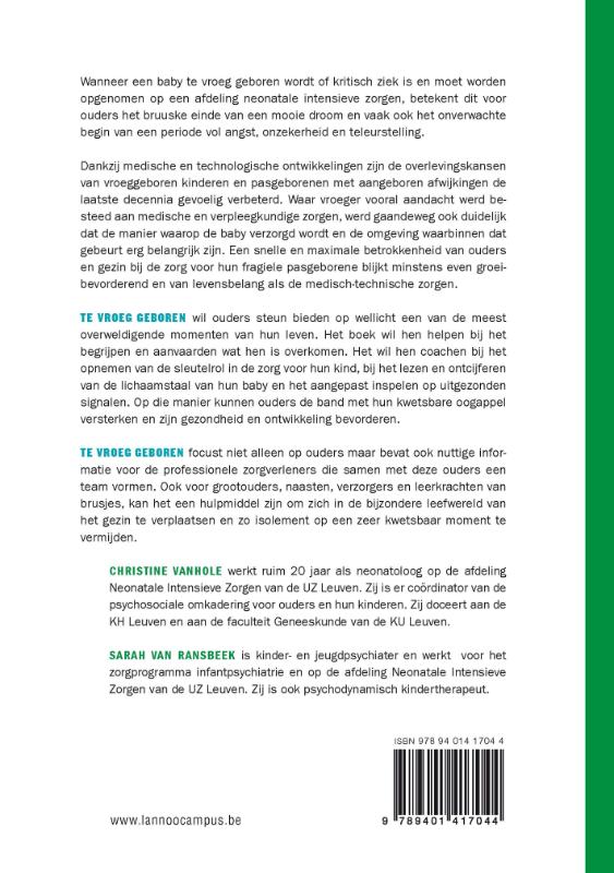 Te vroeg geboren achterkant