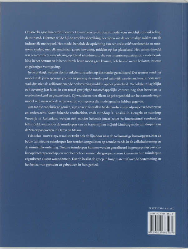 Tuinsteden - tussen utopie en realiteit achterkant