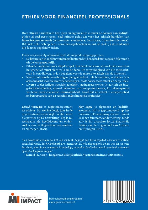 Ethiek voor financieel professionals achterkant