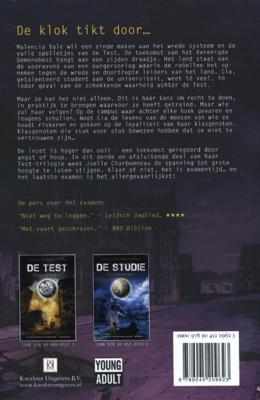 Het examen / De test-trilogie / 3 achterkant