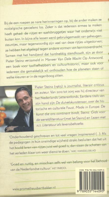 Meneer van Dale wacht op antwoord achterkant