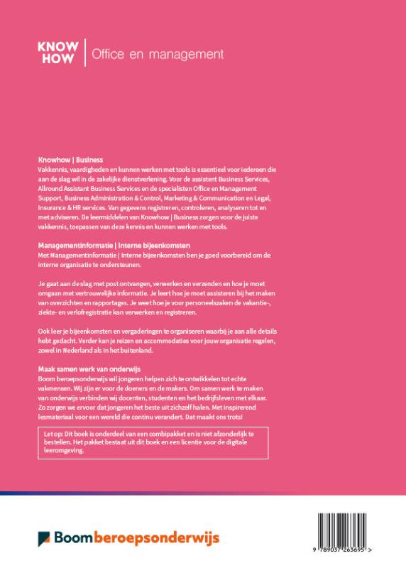 Managementinformatie Interne bijeenkomsten combipakket achterkant