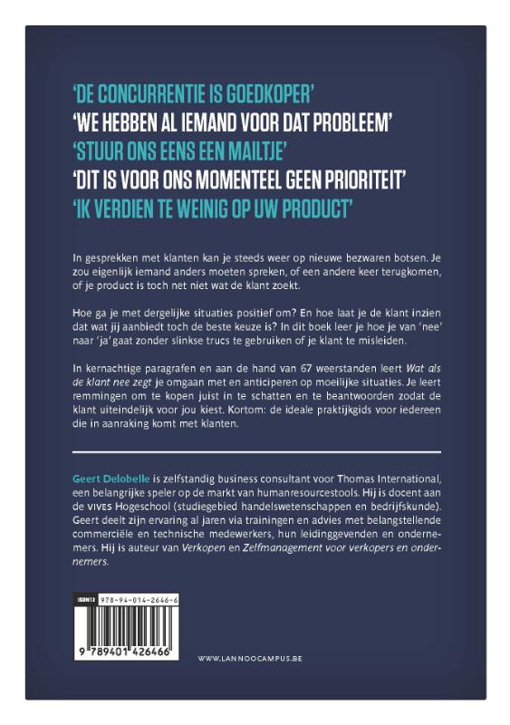 Wat als de klant nee zegt? achterkant