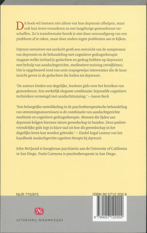 Depressie Overwinnen Met Aandacht achterkant
