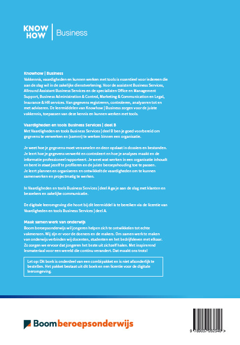 Vaardigheden en tools Business Services deel B | folio / Knowhow Business services achterkant