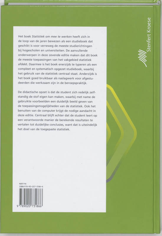 Statistiek om mee te werken - Buijs - Statische methoden boek achterkant