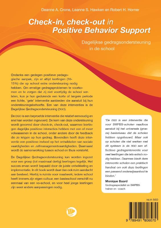 Check-in check-out in positive behavior support achterkant