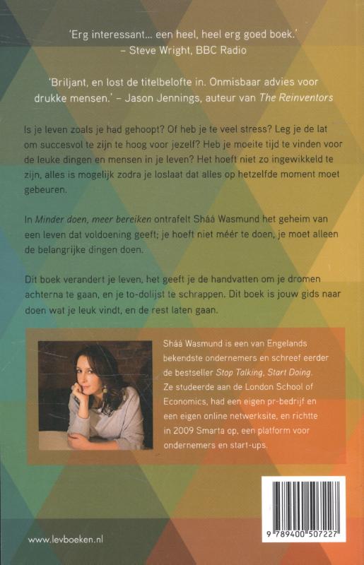 Minder doen, meer bereiken achterkant