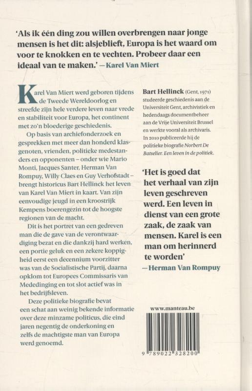 Karel Van Miert strijder voor Europa achterkant