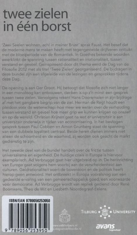 Twee zielen in een borst achterkant