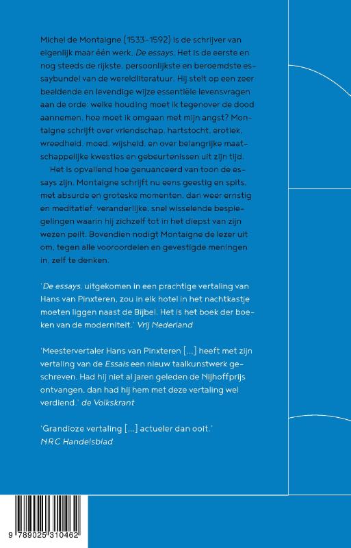 De essays achterkant